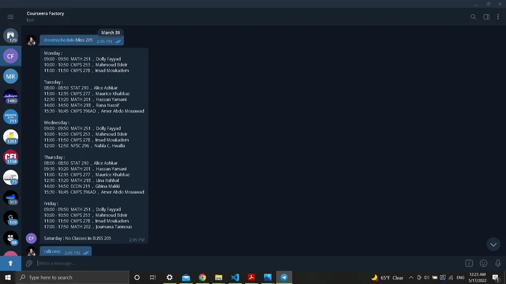 CourSeera — AUB Course Query System screenshot